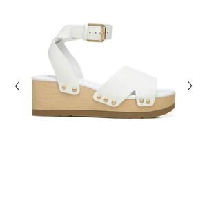 Sarto Sista Platform Wedge Sandals white platforms Womens size 9.5